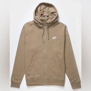 Nike | Men’s olive/grey green Sportswear Club zip front hoodie, two pocket, sz L